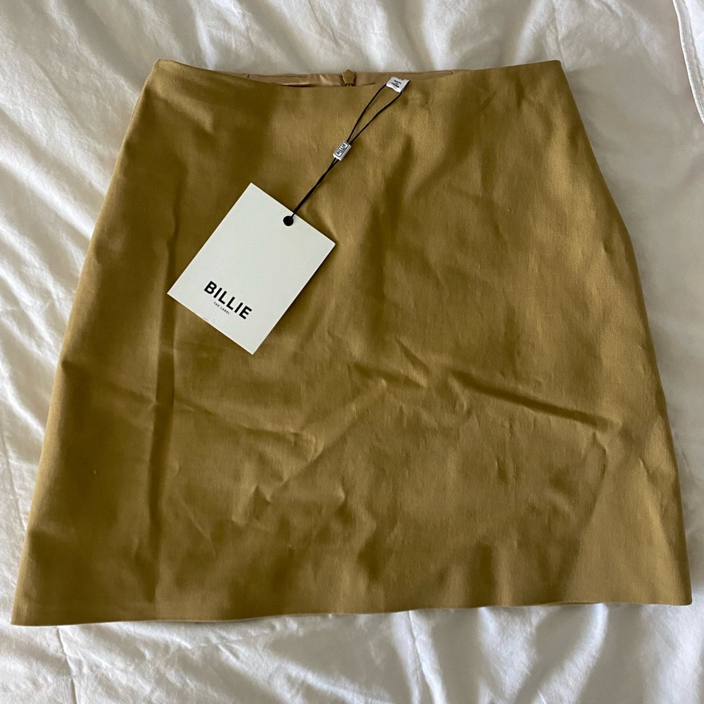 Mini high waisted khaki skirt